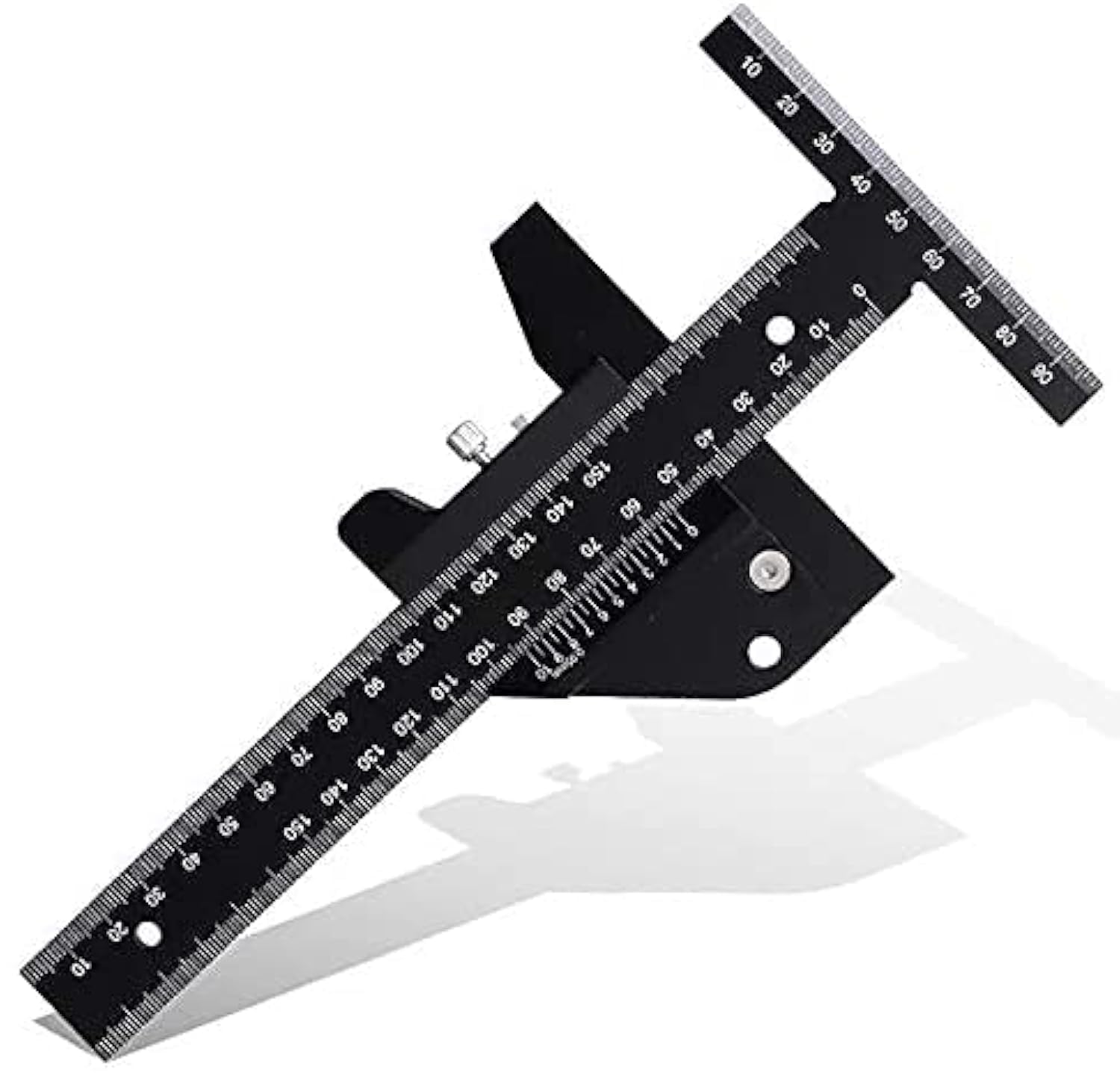Akin Aluminium T Square Ruler, 230mm, Stainless Steel, Woodworking Scribing Ruler, Magnetic, Anodized