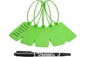 100 Green Blank Plastic Tags for Labeling Waterproof Hanging Labels Writable Tags Seal Plastic Marking Label for Clothes Bags