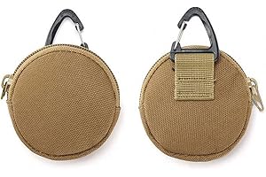 Outdoor Mini EDC Pouch Key Coin Earphone Holder Zipper Pocket Round Components Bags with Carabiner Sport Bags Convenient and 