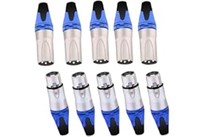 Luwecf 10 Pieces XLR Connector for Mic Cable Male And Female Audio Socket, blue