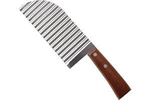 Crinkle Cutter Garnishing Knife, Stainless Steel French Fries Slicer Handheld Chipper Chopper, Potato Cutter Home Kitchen Veg