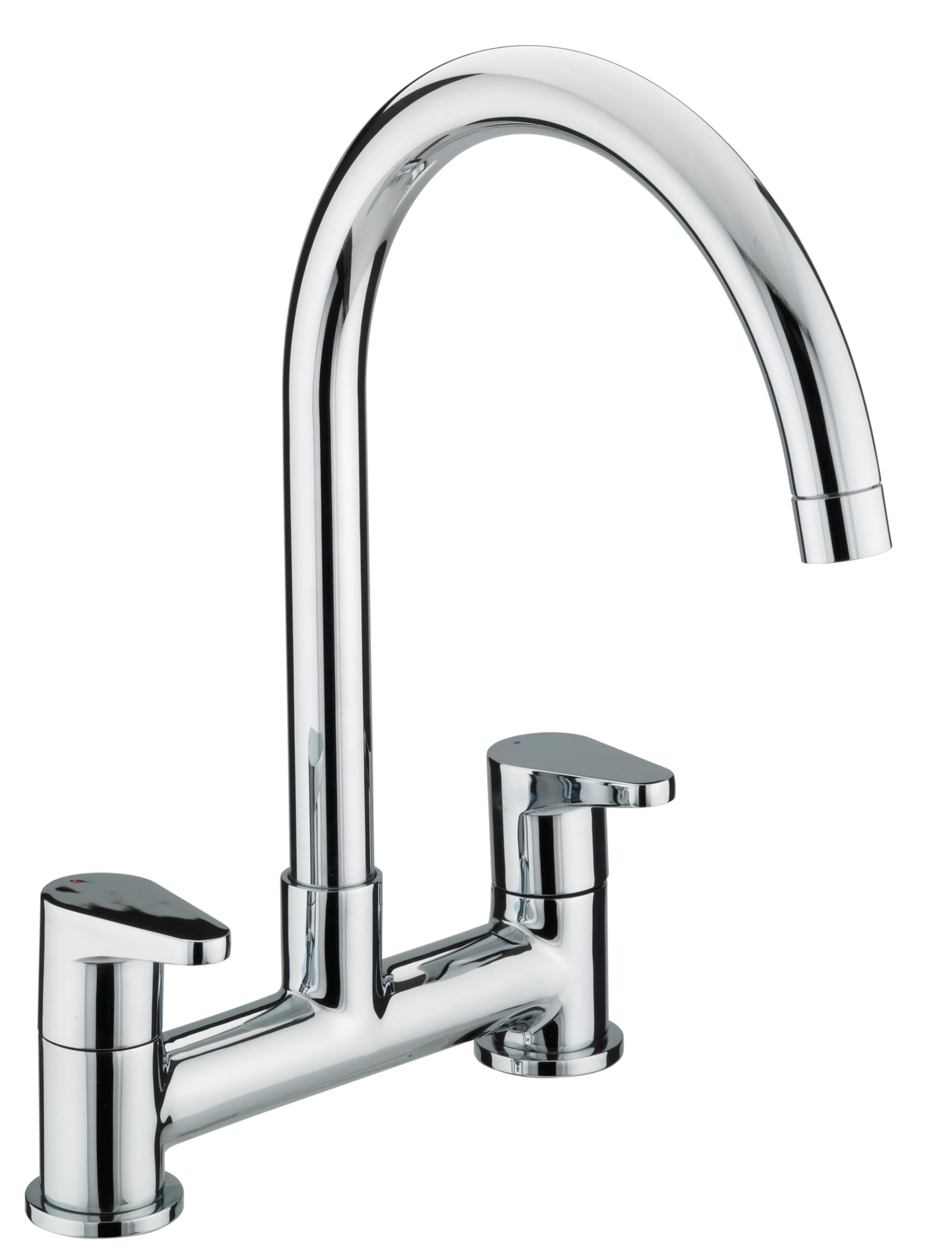 Bristan Quest Deck Sink Mixer with Ceramic Disc Valves, Deck Mounted Kitchen Taps Mixers, Chrome Finish