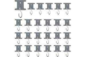 DUALSHINE 24PCS RV Awning Light Clips Awning Hooks, Camper Light Holder Light Support Hanger for Lights Clothes Easily Slides Into Awning Roller Slot Awning Clips for Outside Christmas Party Camping Tent