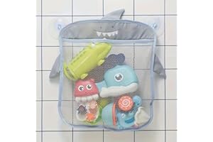 1Pc Colorful Hanging Mesh Storage Bag, Durable Space-Saving Shark Style Bath Organizer Bag for Small Items, Ideal for Shower 