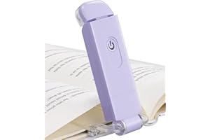 DEWENWILS USB Rechargeable Book Reading Light, LED Clip on Booklight Flexible Reading Lights in Bed, Car at Night, 4 Brightness Adjustable, Perfect for Bookworms, Kids (Purple)