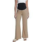 V VOCNI Maternity Pants Wide Leg Palazzo Flowy Pants Casual Beach Loose Pregnancy Trousers