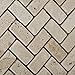 Ivory (Light) Travertine 1 X 2 Herringbone Mosaic Tile, Tumbled - 6