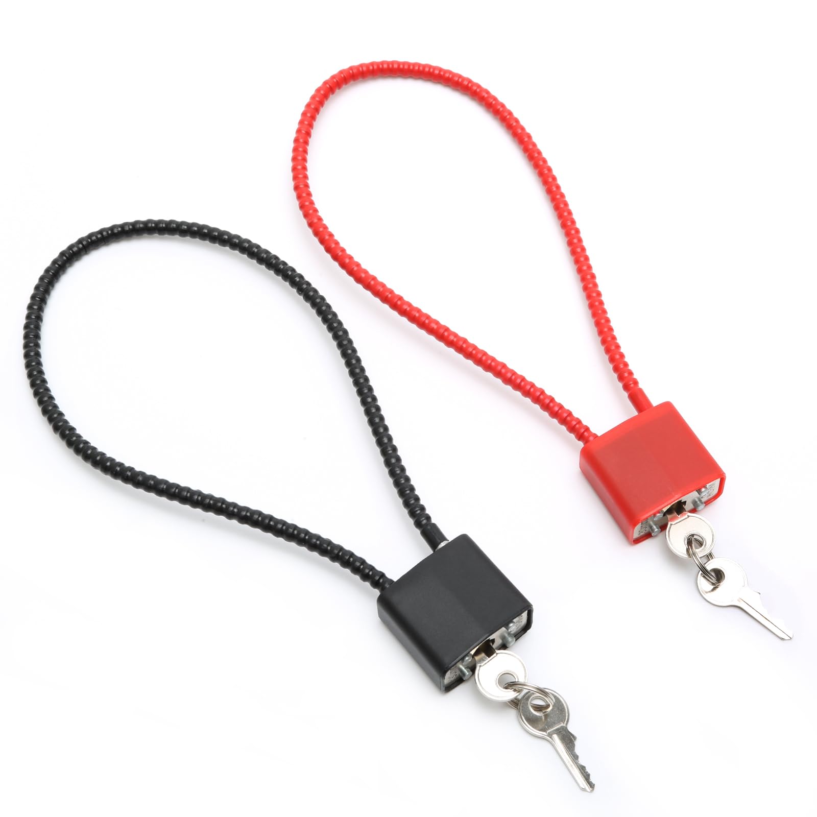 2 Pcs Steel Rope Padlocks with Same Keys, Padlock Long Shackle Outdoor, Padlock Flexible Cable for Suitcase Gate Bicycle Gym Locker