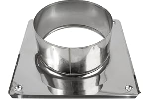 Vent Systems 8" Inch Stainless Steel Chimney Top Plate – Heavy-Duty Square to Round Roof Flue Base Mount with Collar – Weathe