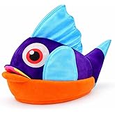 Vaulted Skulls & Co Fish Hat | Funny Fish Hat | Novelty Fishy Clown Hats | Costume Fishy Headwear | Sea Creature Costume Hats | Ocean Animal Headware | Multicolor | One Size