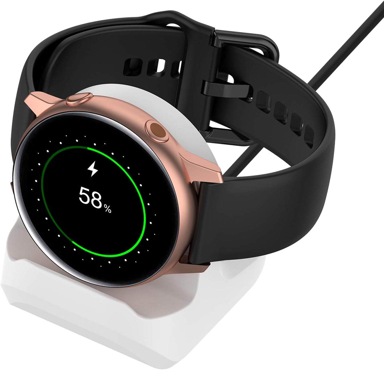 FASTSNAIL Charger Stand for Samsung Galaxy Watch 4/Watch 4 Classic/Watch 3 41mm 45mm/Active 2 40mm 44mm,Non-Slip Silicone Charging Base Dock Holder for Galaxy Active Charger with Cable Management Slot