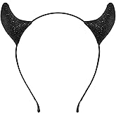 HKFUON Glitter Devil Horns Headband Sparkly Halloween Devil Ears Headband Cute Sexy Hair Band Decorative Hoop Accessories