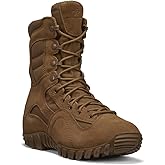 Belleville Combat Boot - Hot-Weather Military Boots for Men - Vibram Outsole & Moisture Liner - Full-Grain Cattlehide Leather - EVA Shock Absorbing Midsole - Coyote - 5 Wide