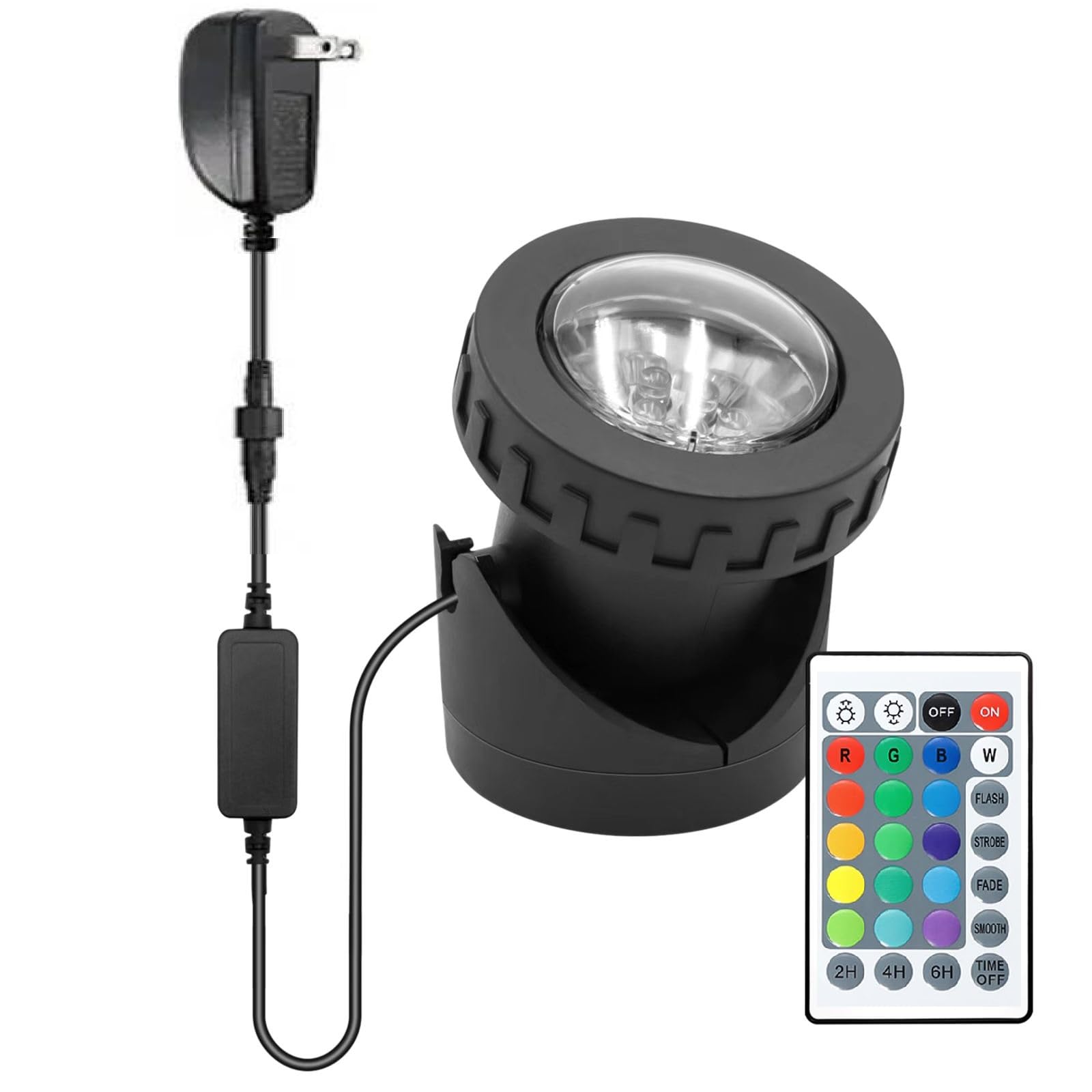 Photo 1 of Colored Pond Lights with Timer, RGB Fountain Lights IP68 Waterproof Submersible Dimmable Outdoor Landscape Lights for Fish Tank Pond Fountain Garden, 1-Light