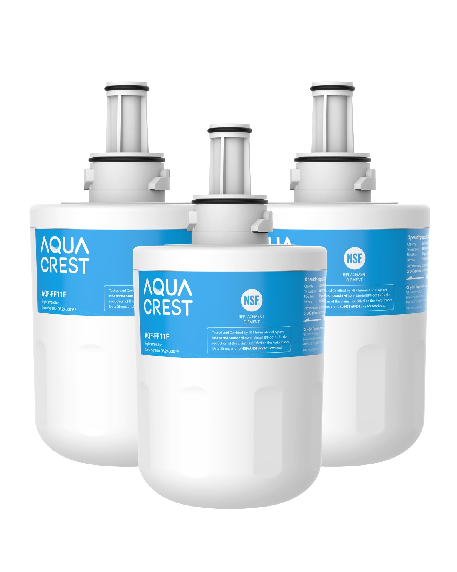 AQUA CREST DA29-00003F Fridge Water Filter, Compatible with Samsung® Aqua Pure Plus DA29-00003F, HAFIN1, DA29-00003A, DA29-00003B, DA29-00003A-B, DA61-00159A, DA97-06317A (3)