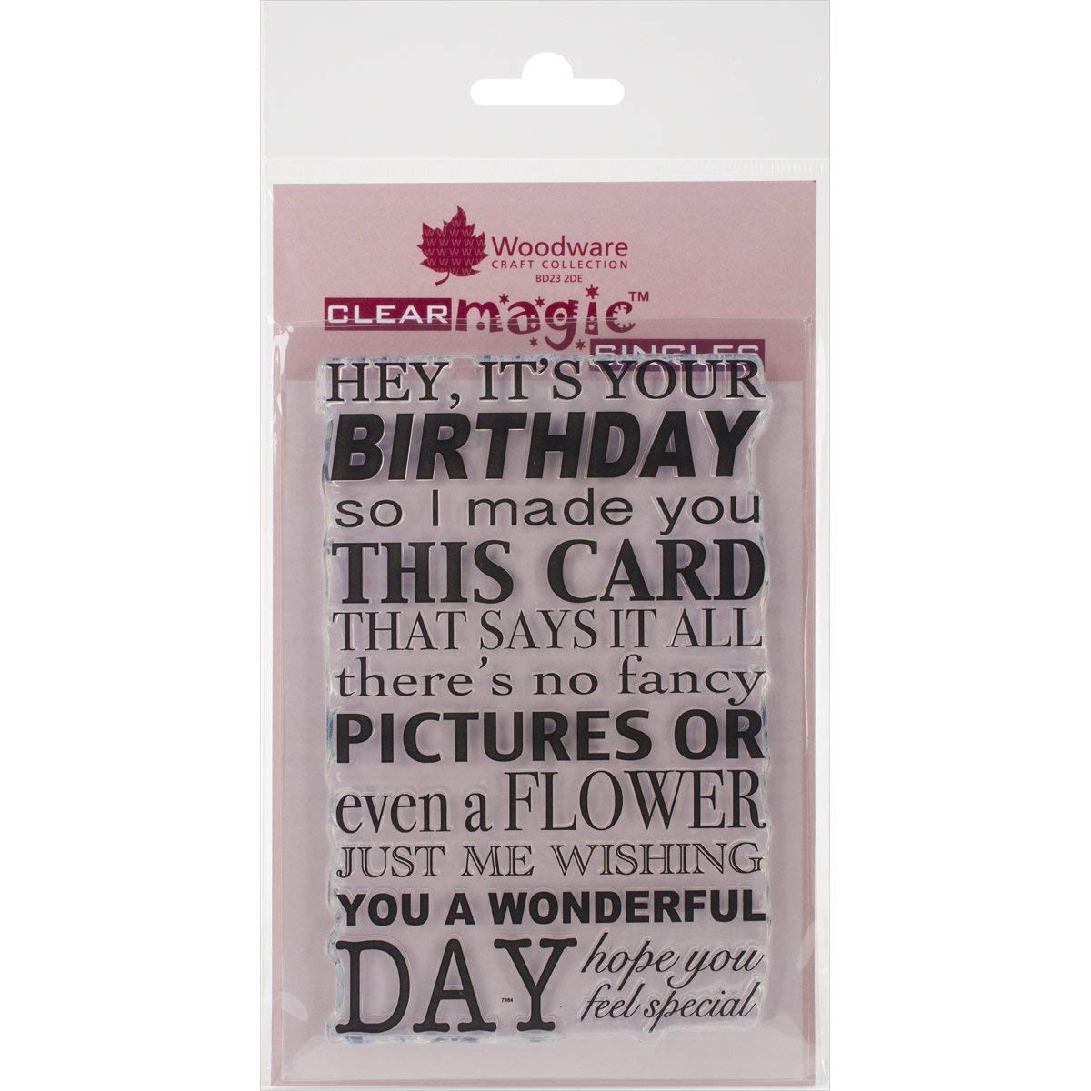 Woodware Jane Gill-Clear Magic Stamp-Hey Its Your Birthday, A6