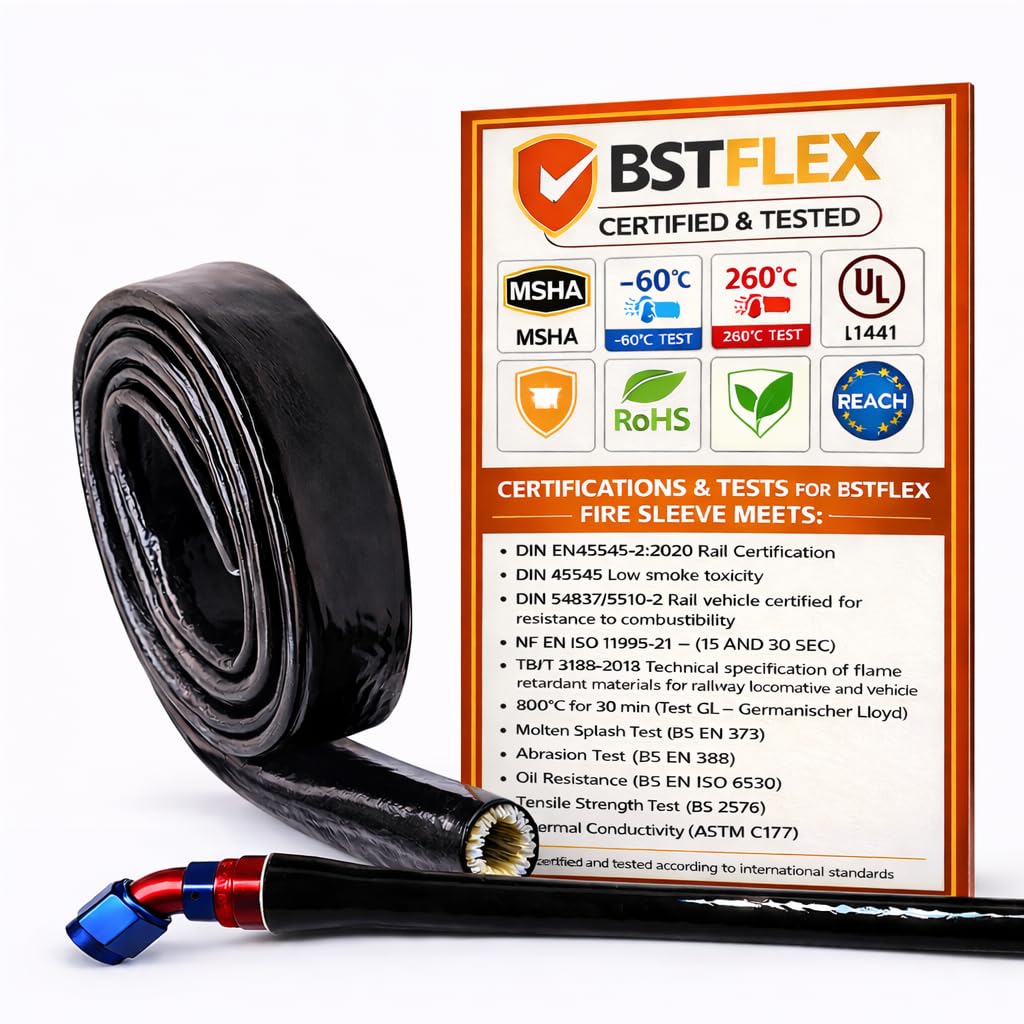 Photo 1 of 1/2"(12mm) ID Fire Sleeve Silicone Coated Fiberglass for Automotive Hose Lines Wires& Electrical Wiring Black, 5 feet