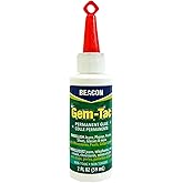 Beacon Gem-Tac Premium Quality Adhesive for Securely Bonding Rhinestones and Gems - Water-Based, UVA Resistant, 2-Ounce