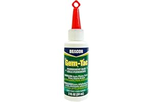 BEACON Gem-Tac Premium Quality Adhesive for Securely Bonding Rhinestones and Gems - Water-Based, UVA Resistant, 2-Ounce
