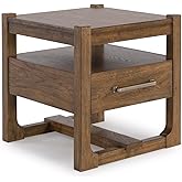 Signature Design by Ashley Cabalynn Casual End Table with 1 Drawer, Light Brown