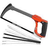 AIRAJ 12 in Hacksaw Frame Adjusts Tension, Two Sawing Angles (45°/90°) Saws, One-key Replacement of 7 Reciprocating Saw Blade