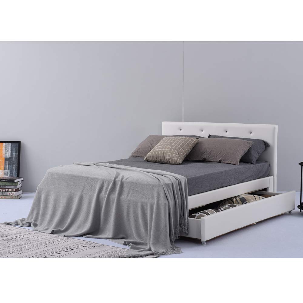 Paldin Storage Bed Frame Modern Faux Leather 5ft King Size Bed