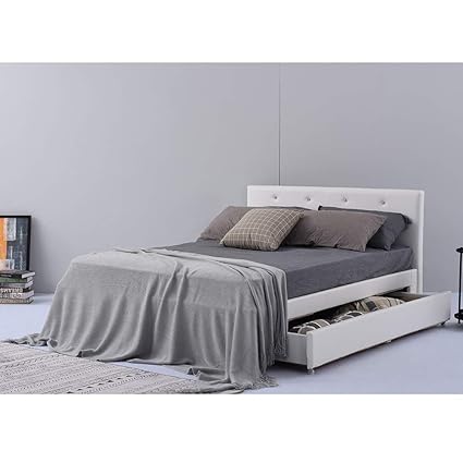 Paldin Storage Bed Frame Modern Faux Leather 5ft King Size Bed