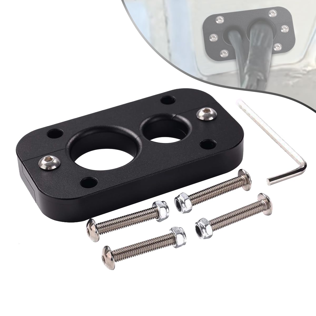 Photo 1 of 01232023 Firewall Pass Through for Holley Terminator X Max - Eliminates Gromet in Fire Wall, Anodized Black