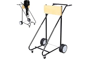 NANBERONE Outboard Motor Stand - 315LBS Capacity Outboard Boat Motor Engine Stand with 4 Rubber Casters Multi-Functional Support Engine Carrier Cart Dolly for Motor Repair Maintenance Transport Storage, Yellow