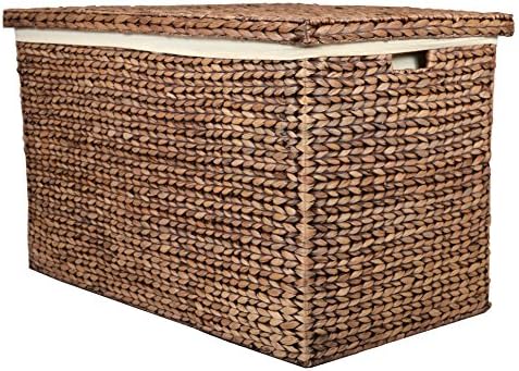 Wovenhill Home Storage Extra Large Brown Marlow Rattan Wicker Storage Trunk W84 x D55 x H56cm/Basket/Toy Box