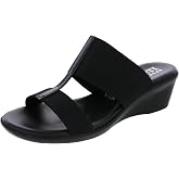 ITALIAN Shoemakers Women's Sadey Stretch Fabric Elastic H Strap Dress Comfort Wedge Sandals
