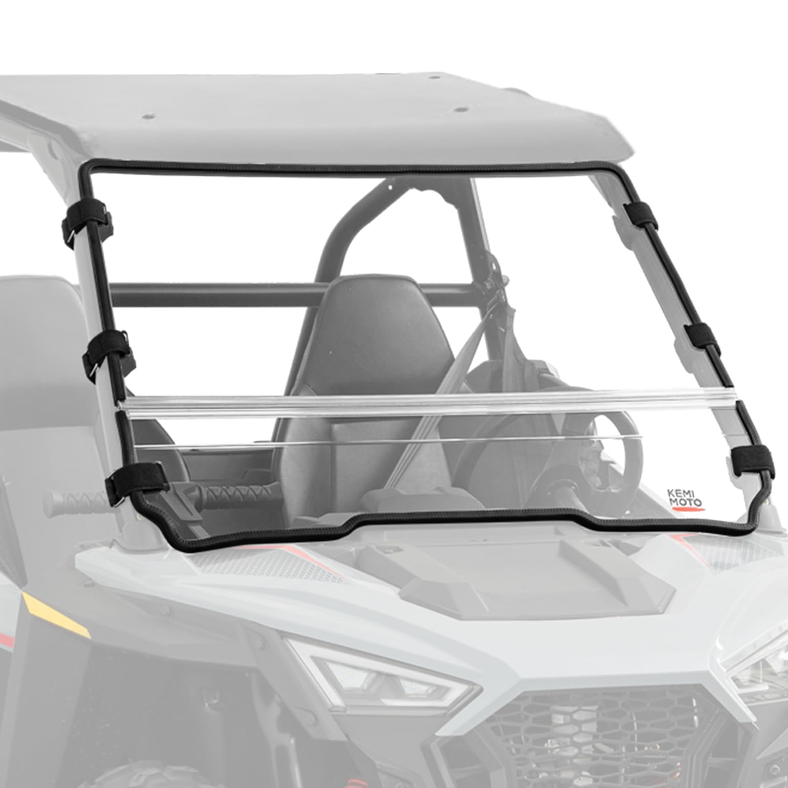 Photo 1 of KEMIMOTO Full Windshield Compatible with 2022+ Polaris RZR 200 Upgraded Folding Design for Ventilation, 1/4" Thick Polycarbonate, Stronger Than Glass, All-Weather Use Front Clear Window