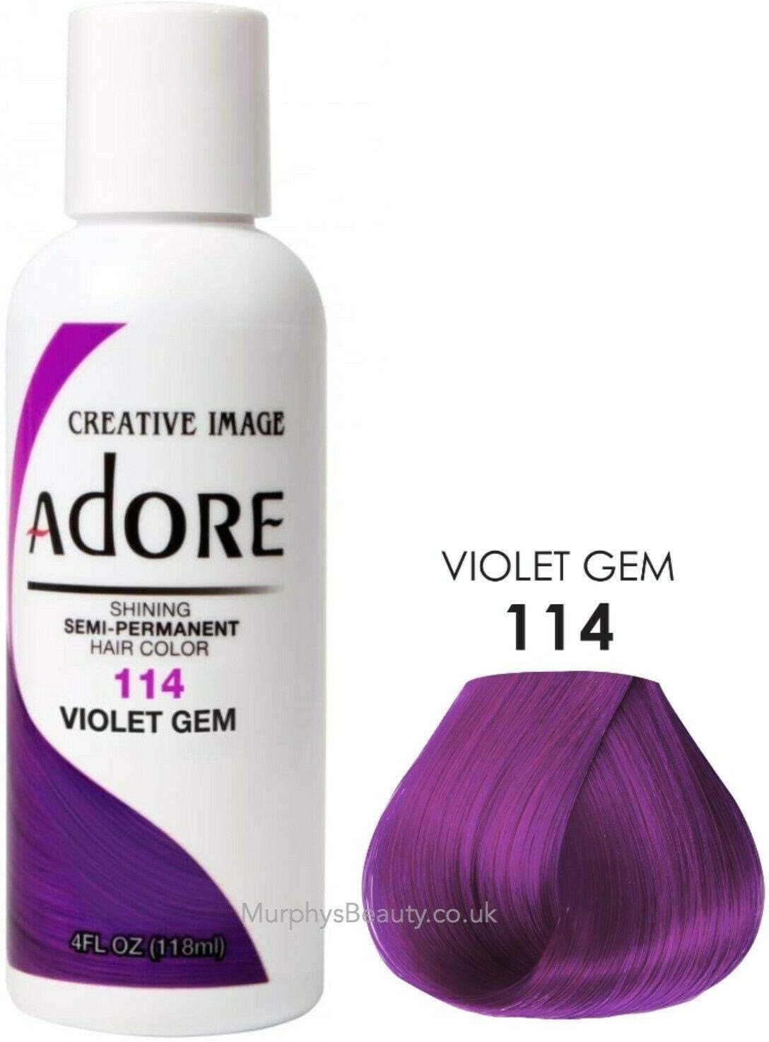 Adore Shining Semi Permanent Hair Colour, 114 Violet Gem, 118 ml (Pack of 1) - Image 4