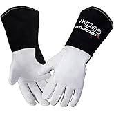 ARCCAPTAIN Soft Goat Grain TIG Welding Gloves with High Dexterity, 4-Inch Extended Cuff, Comfortable TIG Gloves with Reinforced Seams, Medium