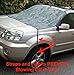SnowOFF Camo Print Car Windshield Snow Cover Automotive Hood Covers Sun Shade Protector - Windproof Straps, Wings, Suction Cups, Magnets - Bonus Demist Cloth + Blanket - Winter Ice Rain Frost Guard