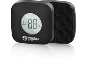 Yaubay Magnetic Aquarium Thermometer Glass Cleaner 2 in 1 Fish Tank Digital Temperature Gauge with Floating Algae Cleaner Brush Tool for Small 1/4 Inch Thick Glass Freshwater and Saltwater Tanks