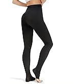 KEKING Medical Compression Pantyhose for Women & Men, Comfort 20-30 mmHg Graduated Compression Support Stockings, Open Toe Compression Tights for Varicose Veins, Edema, Flight, Black M