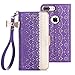 iPhone 8 Plus Case,iPhone 7 Plus Case, WWW [ Mirror Series] RFID-Resisting PU Leather Case Kickstand Flip Case with Card Slots and Mirror for iPhone 7 Plus/8 plus Purple