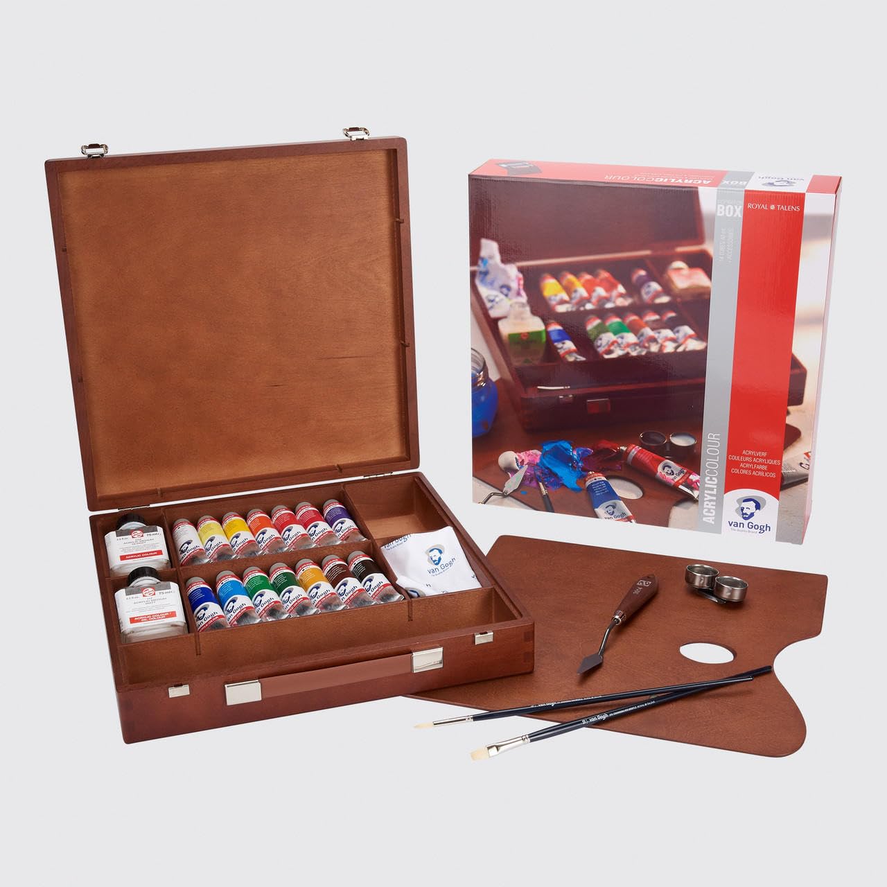 Van Gogh Acrylic colour wooden box Inspiration | 14 x 40 ml tubes + accessories