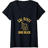 Womens Cal State Long Beach CSULB Large V-Neck T-Shirt