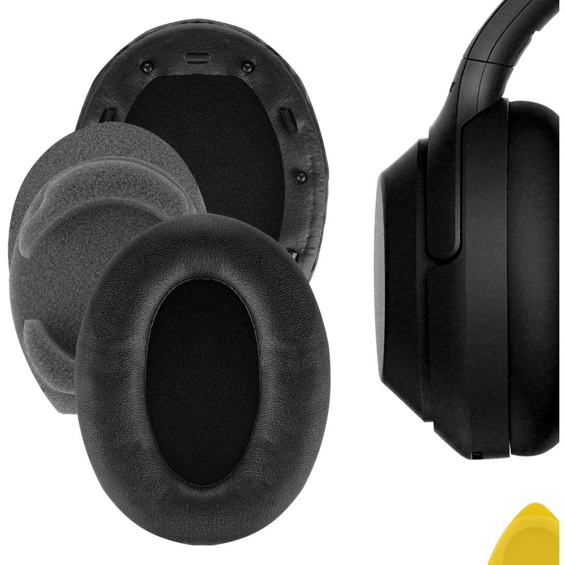 Geekria Replacement Ear Pads Compatible with Sony WH-1000XM3 Headphones, Ear Cushions (Black)