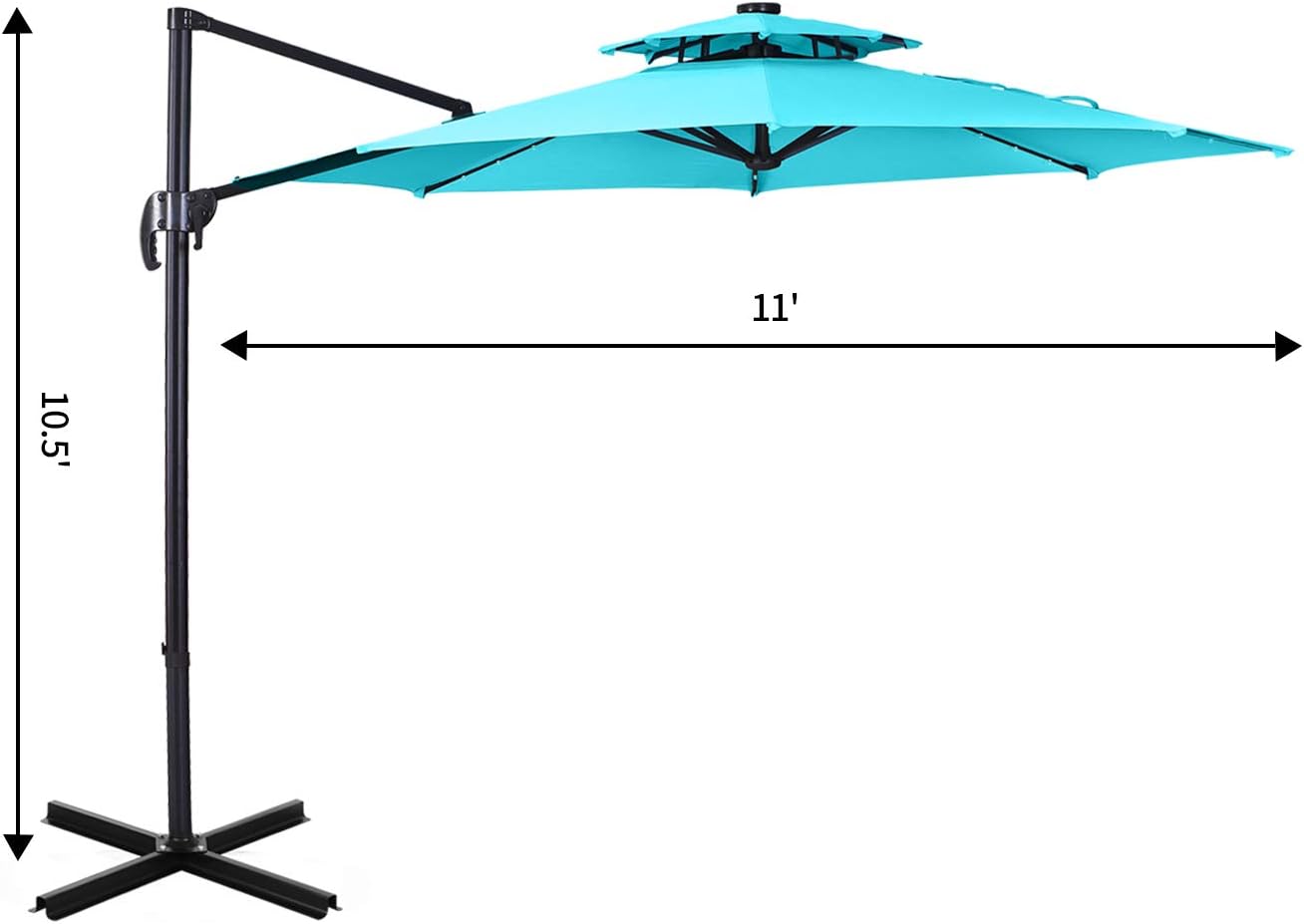 Vented Beige Backyard Hyd Parts Patio Offset Cantilever Umbrella 10 Ft Uv Protection Outdoor Umbrella 360 Rotation With Cross Base Tilt For Garden Deck Patio Lawn Garden Umbrellas Shade