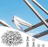 XCOZU 50 Pcs Nuts and Bolts Set Greenhouse Aluminium Fasteners Square Head view 4