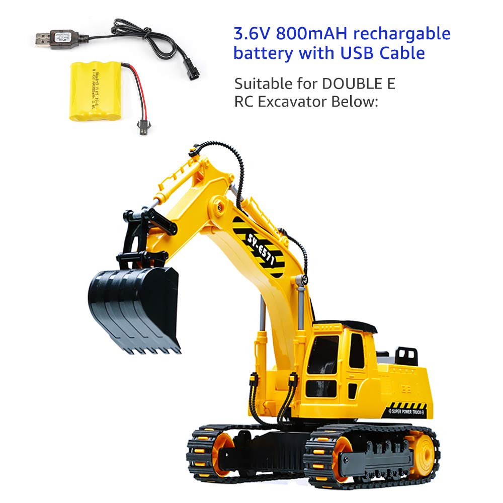 double e 17 channel full functional remote control truck metal shovel rc excavator with 2 bonus drill and grasp