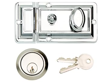 Polished Chrome 90mm Standard Style Front Door Lock