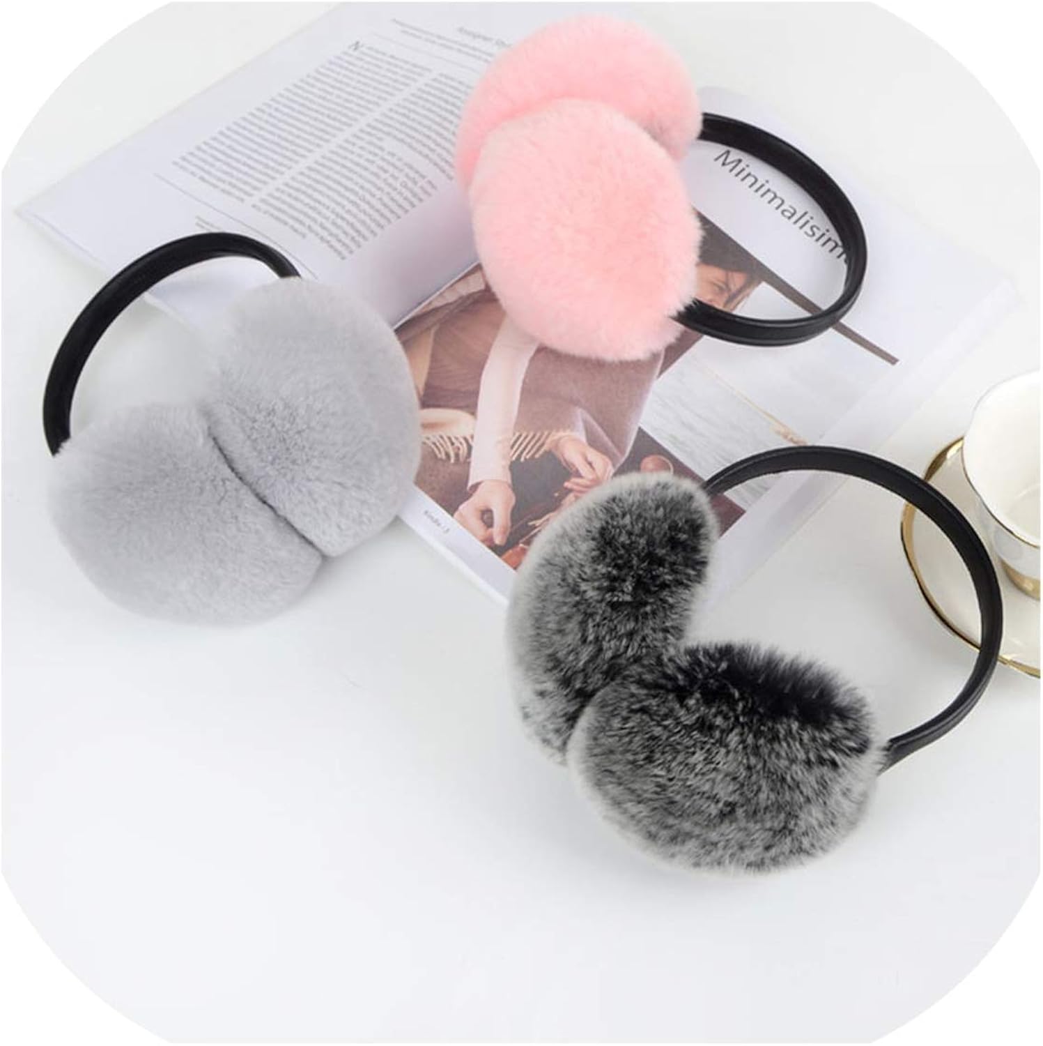 Real Rabbit Fur Earmuffs Elegant Bow Ear Warmer Winter Lovely For Girls