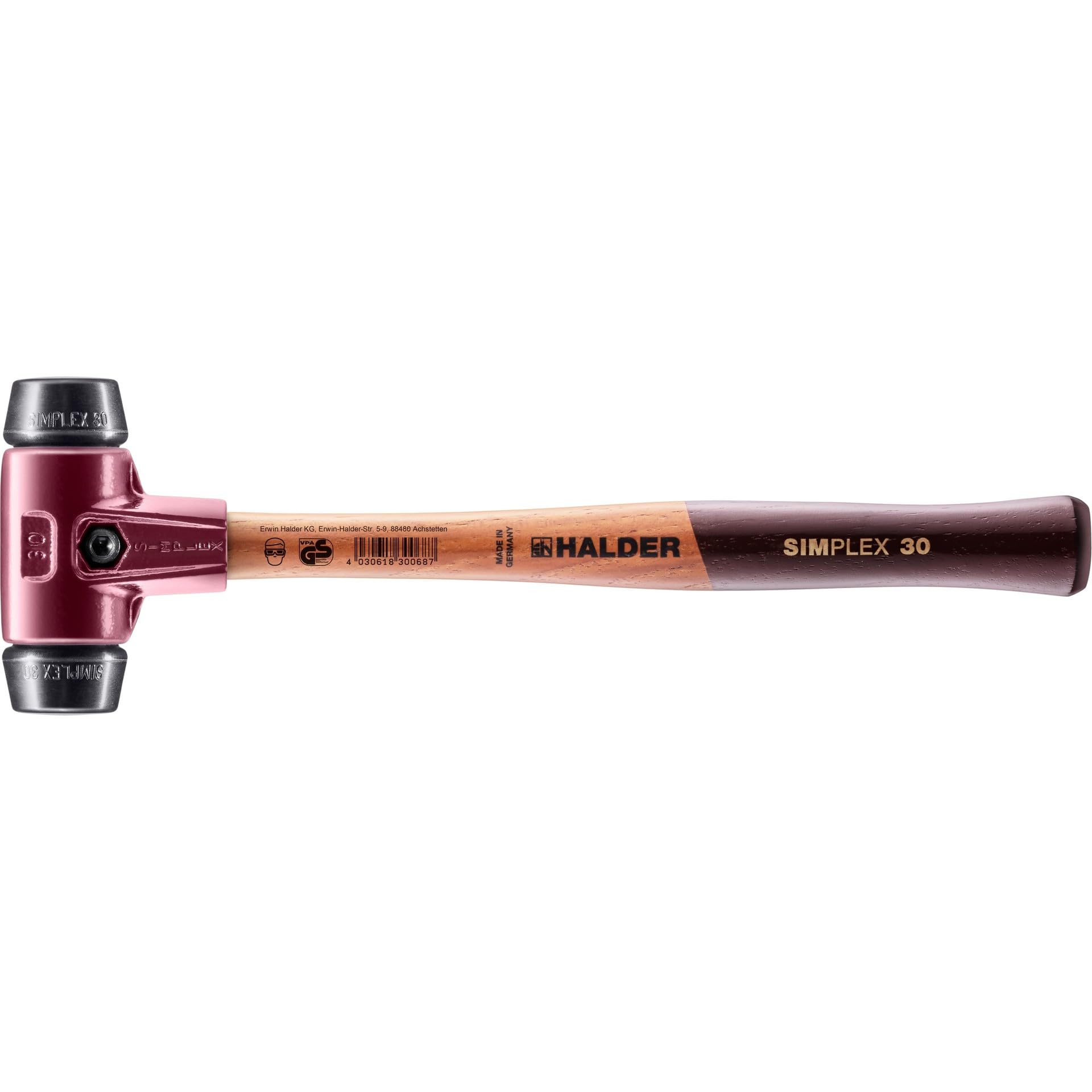 Halder 3002030 30 mm 3002 Rubber "Simlpex" EH Soft-Face Mallet - Multi-Colour