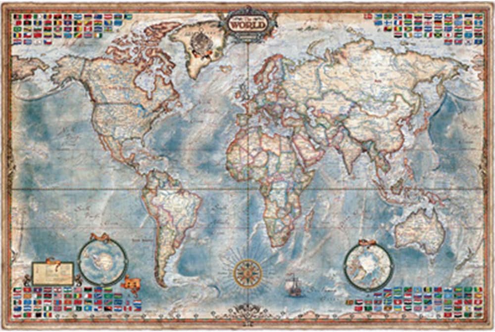 LL dawn Wooden Adult Puzzle Administrative Map of The World Puzzle 1000/2000/3000/4000/5000 Piece IQ Challenge Jigsaw Puzzle for Kids Girls Boys,5000PCS