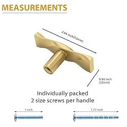 Rergy 10 Pack Brushed Gold Cabinet Knobs Gold