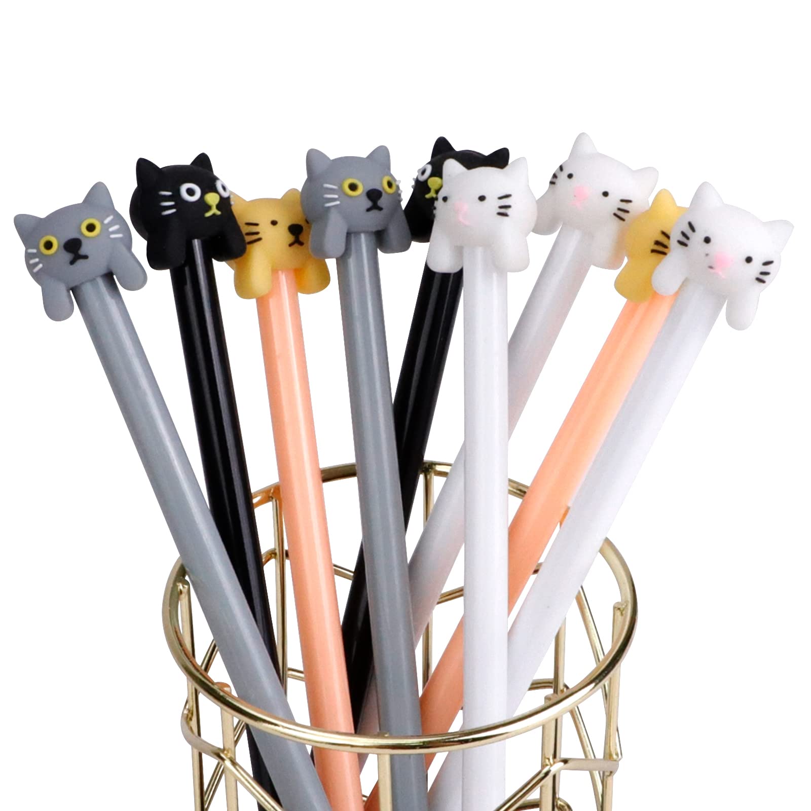 Mulaibdin Cute Stationary Supplies, 12 PCS Cute Pens Cat Themed, Aesthetic Stationary Cute Stuff, Kawaii Cat Paw Stationery, Cool Pens Anime Gifts for School Girls, Teenagers, Working Women (Cat B) — image 1